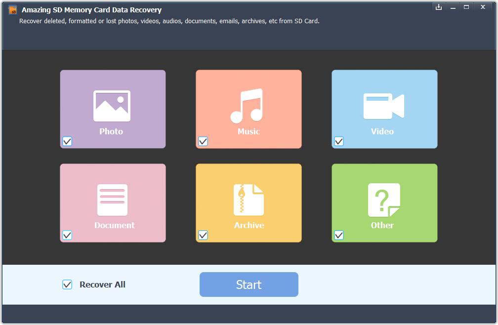 Amazing SD Memory Card Data Recovery screenshot