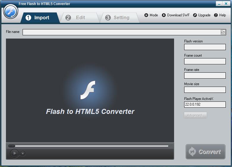 Free Flash to HTML5 Converter 2.8 full